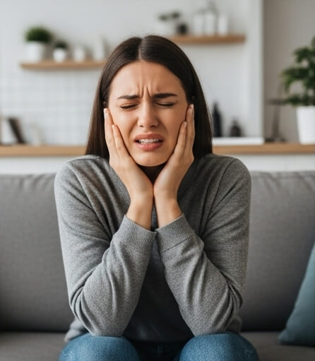 Women image in tooth pain - Emergency dentist East Grinstead